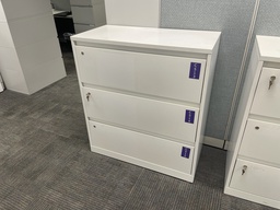 [#D8-13] 36" White 3-Drawer Lateral