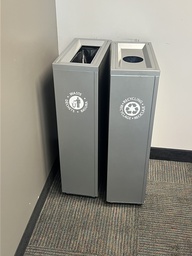 [#G4-20] Grey metal waste bin