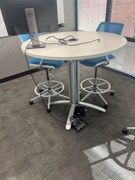 [#C2-23] 48" café height round table white top 