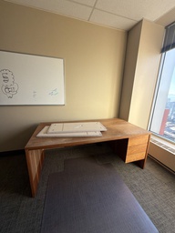 [#E3-117] 72x36x 28 3/4 WOODEN DESK w/ Filing Cabinet