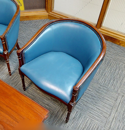 [#B9-9] Blue round guest chair