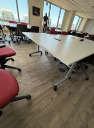 [#C4-49] TRAINING ROOM TABLES (WHITE TOP W/ CHROME LEGS ON CASTERS)