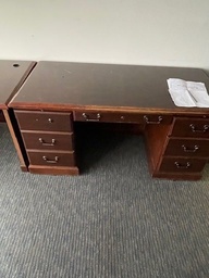 [#E4-50] Traditional Wood Desk - 2Ped/Drawer 5'