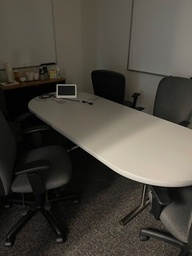 [#C6-80] White Conference Table - Oval 84''