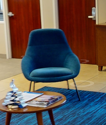 [#B12-6] Blue lounge chair