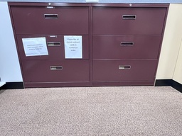 [#D8-Picture #8] Burgundy color 3 Drawer Lateral Cabinets