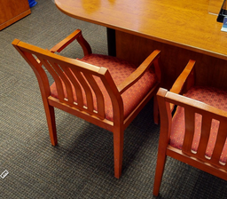 [#B9-6] Wood slotted guest chair