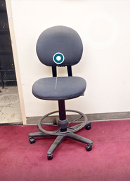 [#B12-5] Grey teller task chair no arms