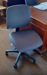 [#B12-12] Blue task chair no arms