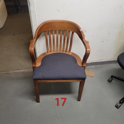 [#B9-17] Wooden Guest Chair Blue Cushion