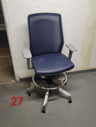 [#B13-27] Blue Mesh Drafting Chair Designed to Elevate