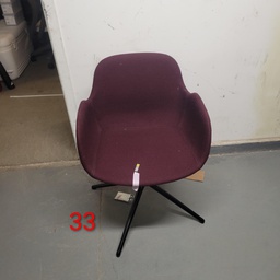 [#B12-33] Burgundy Swivel Chair