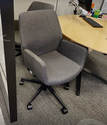 [#B8-2] Grey mobile guest chair