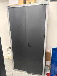 [#D24-38] Grey and Black Wardrobe Cabinet