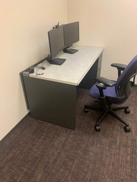 [#E2-17] 60 X 30 Straight desk  Black/Gray