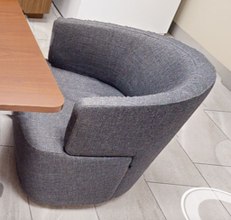 [#B12-5] Grey round lounge chair