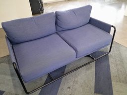 [#B6-7] Blue fabric 2 seater sofa