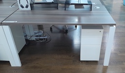 [#E2-40] Single desk w/ oak effect top