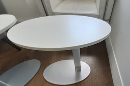 [#C11-45] White low metal laptop table