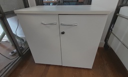 [#D19-65] White 2dr low cupboard