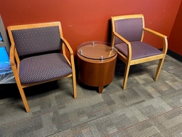 [#C14-48] Wood/Glass End Table