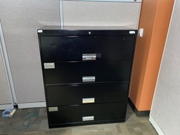 [#D10-49] 4 Drawer Black File Cabinet