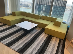 [#B7-44] Modular soft seating — four pieces with two L-shaped pillows