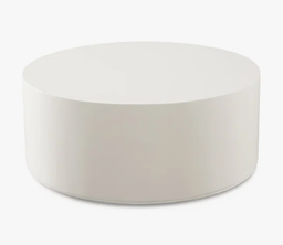 [#C3-14] White round coffee table (photo representation, may vary)