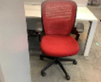 [#B13-2] Lamex Office Chair
Red mesh backrest
Black fabric seatrest
Adjustable arms
5-star base on castors