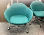 [#B12-6] AC Forster Armchair
Green fabric upholstery
5-Star chromed base on castors