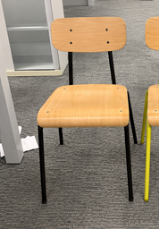 [#B4-13] AC Forster Stackable Chair
Plywood seat and back
Black metal seat frame
