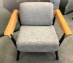 [#B6-15] Sofa (Single Seater)
Fabric fabric upholstery
Wooden armrests
Black frame &amp; 4-legs base
