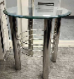 [#C11-20] Round Side Table
Clear glass top
Chromed 4-legs base