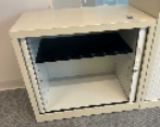[#D19-23] Low Roller Shutter Door Cabinet
Black adjustable shelf
White steel finish