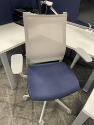 [#B13-8] Grey Back Mesh Blue Seat SitOnIt Wit Chair