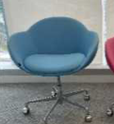 [#B12-3] AC Forster Armchair (Mason Z500) 
Blue upholstery
5-Star chromed base on castors