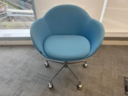 [#B12-3] AC Forster Armchair (Mason Z500) 
Blue upholstery
5-Star chromed base on castors