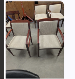 [#B9] Grey and Wood Guest Chairs