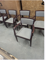 [#B9] Dark Brown and Grey Guest Chair