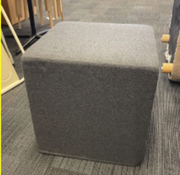 [#B11-pic_028] Dark grey cube ottoman