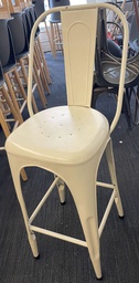 [#B1-pic_041] White metal bar height stool