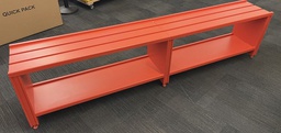 [#B2-pic_090] Painted red wooden bench/shelf