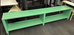 [#B2-pic_091] Painted green wooden bench/shelf