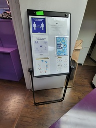 [#J4-58] Easel Stand, Portable white board surface on a stand, 29"L x 68"W