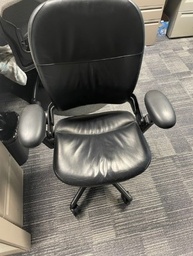 [#B13-39] Black Leather Task Chair