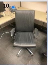 [#B6-119] Black Leather Chair with Chrome Base