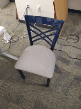 [#B4-36] Blue/Grey Café Chair