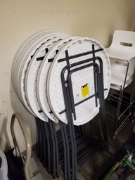 [#C10-160] Round Plastic Folding Table, 32"