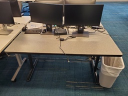 [#C8-307] Folding Table, Grey with Black Edgebanding