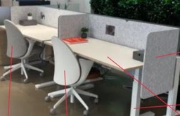 [#L1-20] Grey privacy screens (fit a 58" desk)